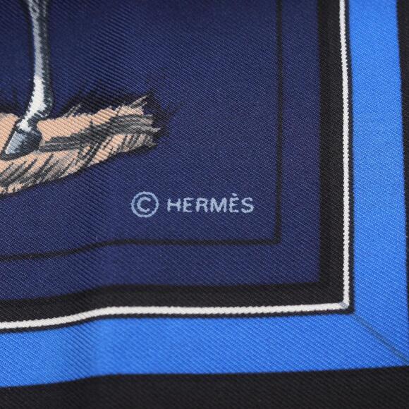 Hermes Hermès Carré 90 Scarf, Silk, Navy, Multicolor, Women's - Picture 2 of 3